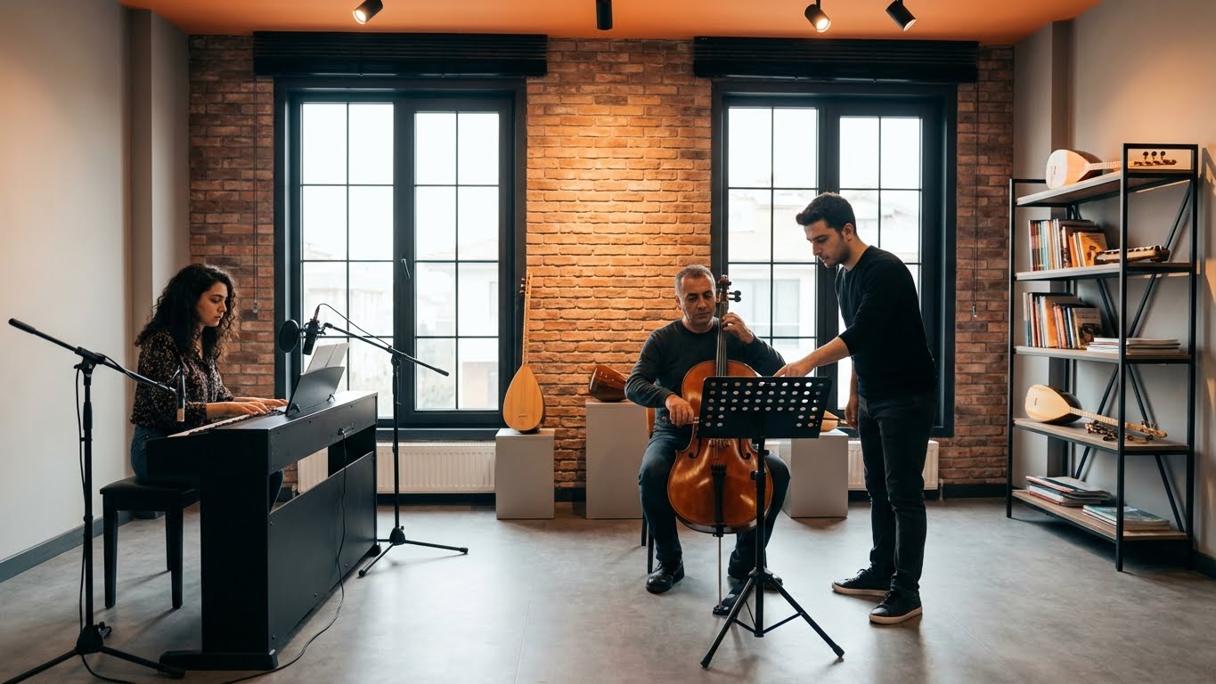 Müzik Akademi MEB onaylı enstrüman eğitimleri ve grup dersleri.