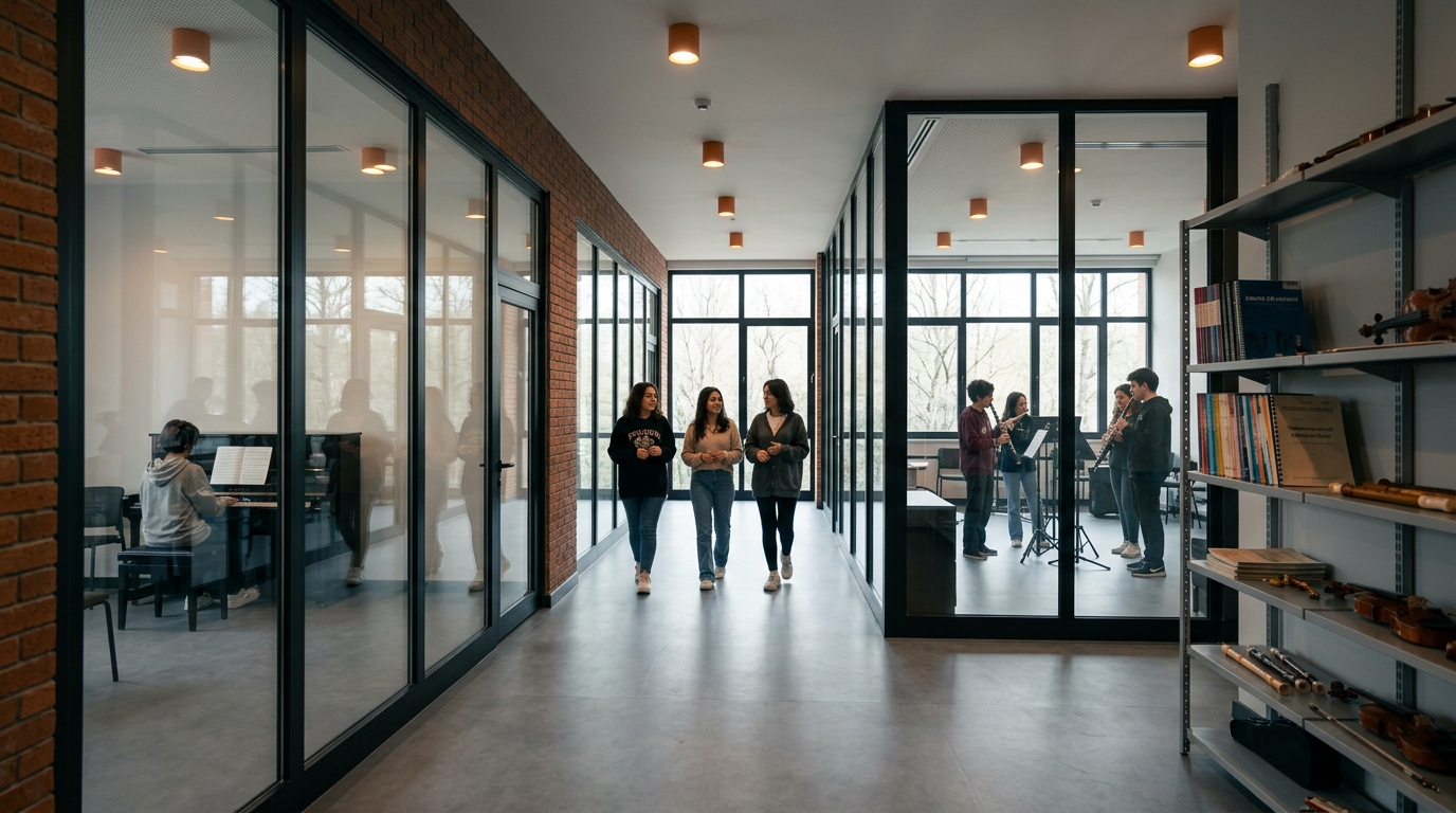 Yakınımdaki yan flüt kursu için merkezi konumda Müzik Akademi kampüsü.