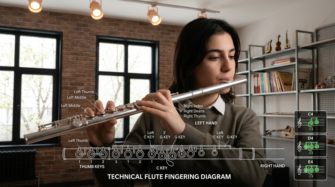 Yan flüt öğrenme süresi ve parmak egzersizleri.